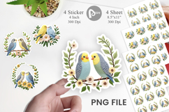 Budgerigar Embroidery Sticker Product Image 1