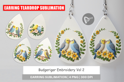 Earring Budgerigar Embroidery Product Image 1