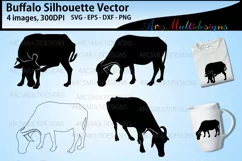 buffalo silhouette svg / buffalo animal silhouette vector Product Image 1