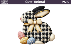 Bunny Eggs Clipart | Easter Animal Bow Sublimation Product Image 1