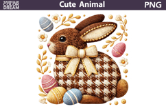 Bunny Eggs Clipart | Easter Animal Bow Sublimation Product Image 1