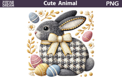 Bunny Eggs Clipart | Easter Animal Bow Sublimation Product Image 1