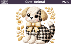 Dog Floral Clipart | Buffalo Animal Bow Sublimation Product Image 1