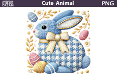 Bunny Eggs Clipart | Easter Animal Bow Sublimation Product Image 1