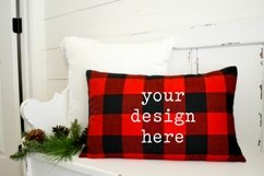 Christmas Pillow Mockup | Add SVG Sublimation Clipart Design Product Image 1