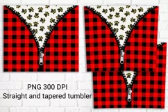 Buffalo plaid dog paws tumbler sublimation design wrap 20 Oz Product Image 2