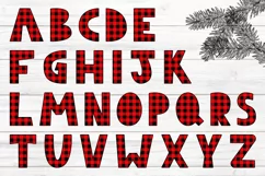 Buffalo Plaid Alphabet. Christmas sublimation PNG clipart Product Image 2
