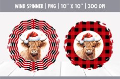 Christmas Highland Cow Wind Spinner Sublimation | Winter PNG Product Image 1