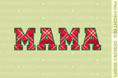 MAMA MINI sublimation design, faux embroidery Christmas png Product Image 3