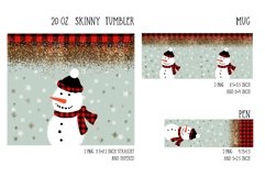 Buffalo plaid New Year Snowman  sublimation design for tumbler and mug and pen