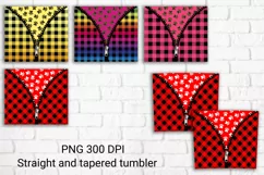 Buffalo plaid dog paws tumbler sublimation design Product Image 2