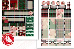 ECLP Weekly Planner stickers Bunny Easter Plaid & Roses Product Image 2