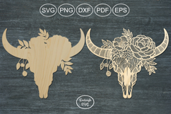 Halloween lasercut svg, skull laser cut ornament or keychain Product Image 2
