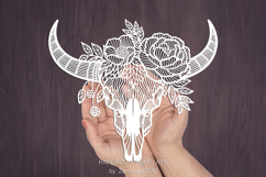 halloween papercut, skull paper cutting template, laser cut Product Image 4