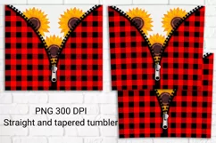 Buffalo plaid sunflower tumbler sublimation design wrap Product Image 2