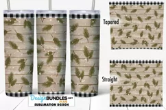20 oz Tumbler Sublimation PNG | Buffalo Plaid Pine Branches Product Image 1