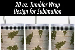 20 oz Tumbler Sublimation PNG | Buffalo Plaid Pine Trees PNG Product Image 2