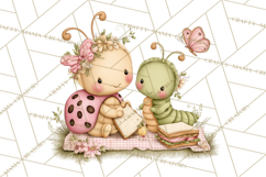 Insect Picnic Clipart Outdoor Bugs Picnic In Garden Png Product Image 5