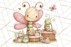 Insect Picnic Clipart Outdoor Bugs Picnic In Garden Png Product Image 3