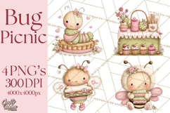 Insect Picnic Clipart Outdoor Bugs Picnic In Garden Png Product Image 1