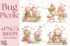 Insect Picnic Clipart Outdoor Bugs Picnic In Garden Png Product Image 1