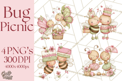 Insect Picnic Clipart Outdoor Bugs Picnic In Garden Png Product Image 1
