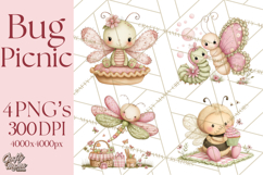 Insect Picnic Clipart Outdoor Bugs Picnic In Garden Png Product Image 1