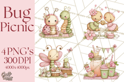 Insect Picnic Clipart Outdoor Bugs Picnic In Garden Png Product Image 1