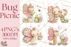 Insect Picnic Clipart Outdoor Bugs Picnic In Garden Png Product Image 1