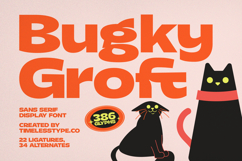 Bugky Groft - Groovy Sans Serif Display Font Product Image 1