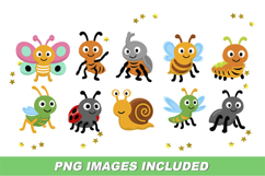 Cute bugs Elements 3D SVG and Clipart Product Image 2