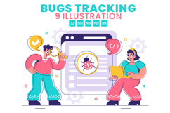 9 Bugs Tracking Tool Illustration Product Image 1