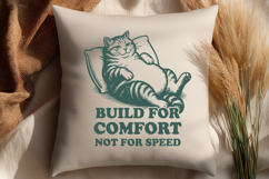 Build for Comfort Not for Speed SVG Lazy Funny Fat Cat PNG Product Image 3