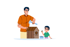 wood building birdhouse vector Product Image 1