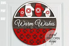 Warm Wishes Welcome Sign SVG | Christmas Door Hanger SVG Product Image 2
