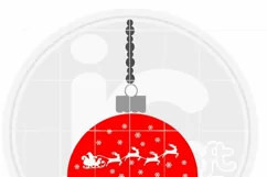 Christmas Ornament Santa Sleigh Village Scene SVG Product Image 2