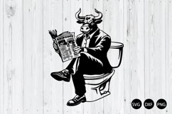 Funny Bull on Toilet SVG, Bull SVG, Funny Meme SVG Product Image 1