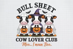 Bull Sheet Cow Lover Club Sublimation, Cute Scarecrows PNG Product Image 1