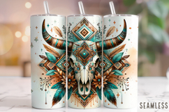 Bull Skull Tumbler Wrap Sublimation, Cow Skull Tumbler Wrap Product Image 1