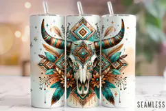 Bull Skull Tumbler Wrap Sublimation, Cow Skull Tumbler Wrap Product Image 1