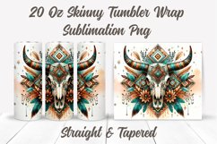 Bull Skull Tumbler Wrap Sublimation, Cow Skull Tumbler Wrap Product Image 2