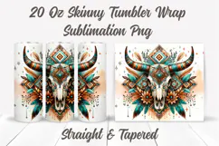 Bull Skull Tumbler Wrap Sublimation, Cow Skull Tumbler Wrap Product Image 2