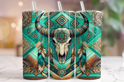 Bull Skull Tumbler Wrap Sublimation, Cow Skull Tumbler Wrap Product Image 1
