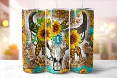 Bull Skull Tumbler Wrap Sublimation, Country Tumbler Wrap Product Image 1