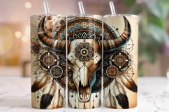 Bull Skull Tumbler Wrap Sublimation, Cow Skull Tumbler Wrap Product Image 1