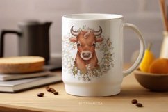 Cute bull PNG | Floral animal sublimation Product Image 2