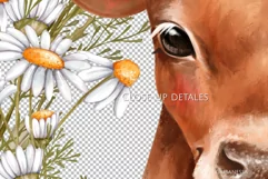 Cute bull PNG | Floral animal sublimation Product Image 3