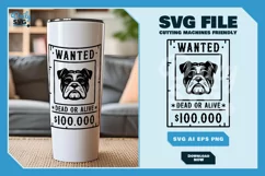 Bulldog 1 - Animal Head Wanted Poster SVG Product Image 2