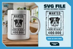 Bulldog 1 - Animal Head Wanted Poster SVG Product Image 4