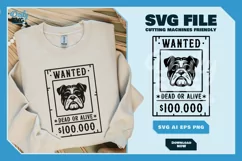 Bulldog 1 - Animal Head Wanted Poster SVG Product Image 7